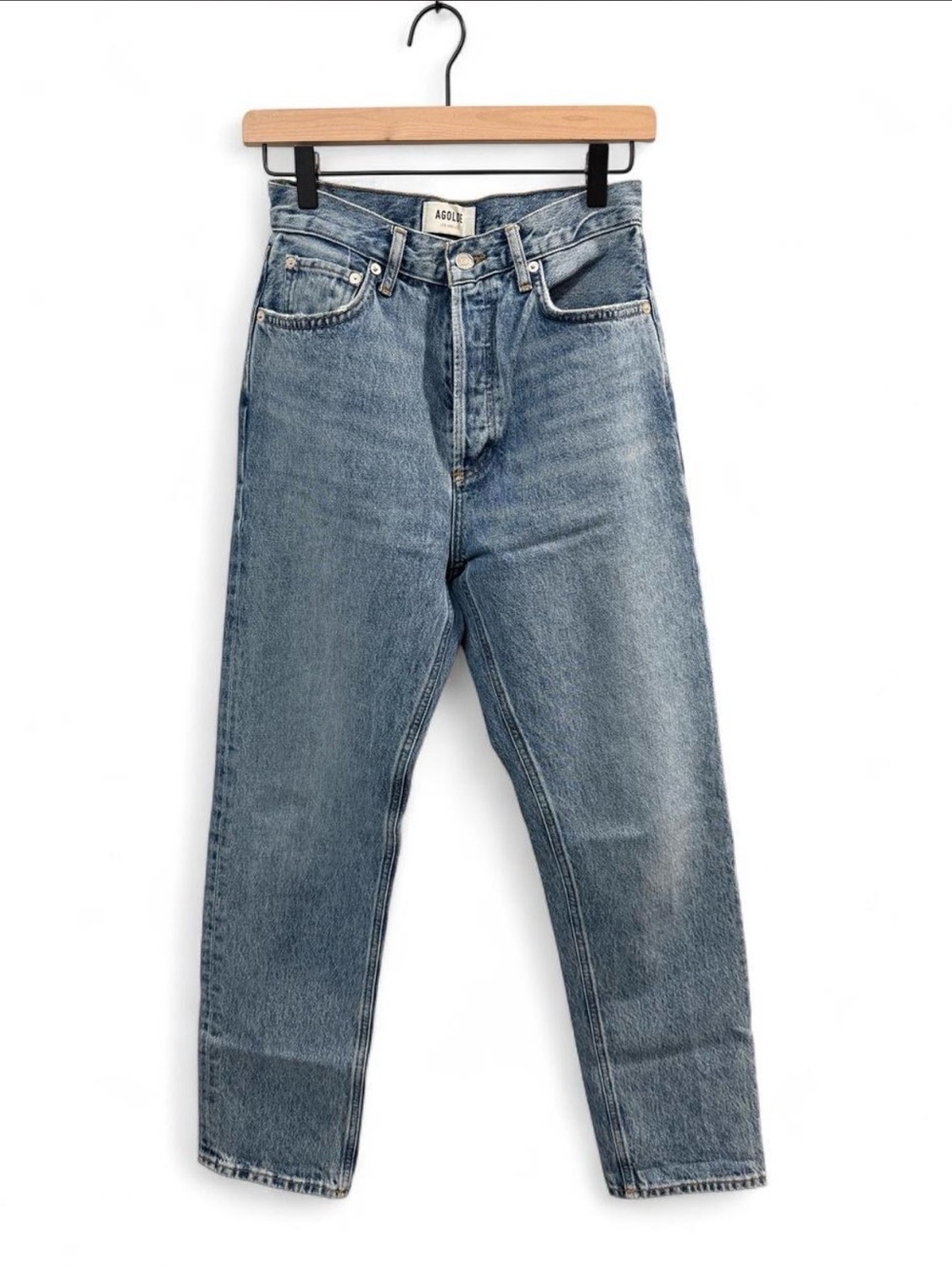 Agolde Classic Straight-Leg Jeans in Washed Blue - Picture 2 of 4